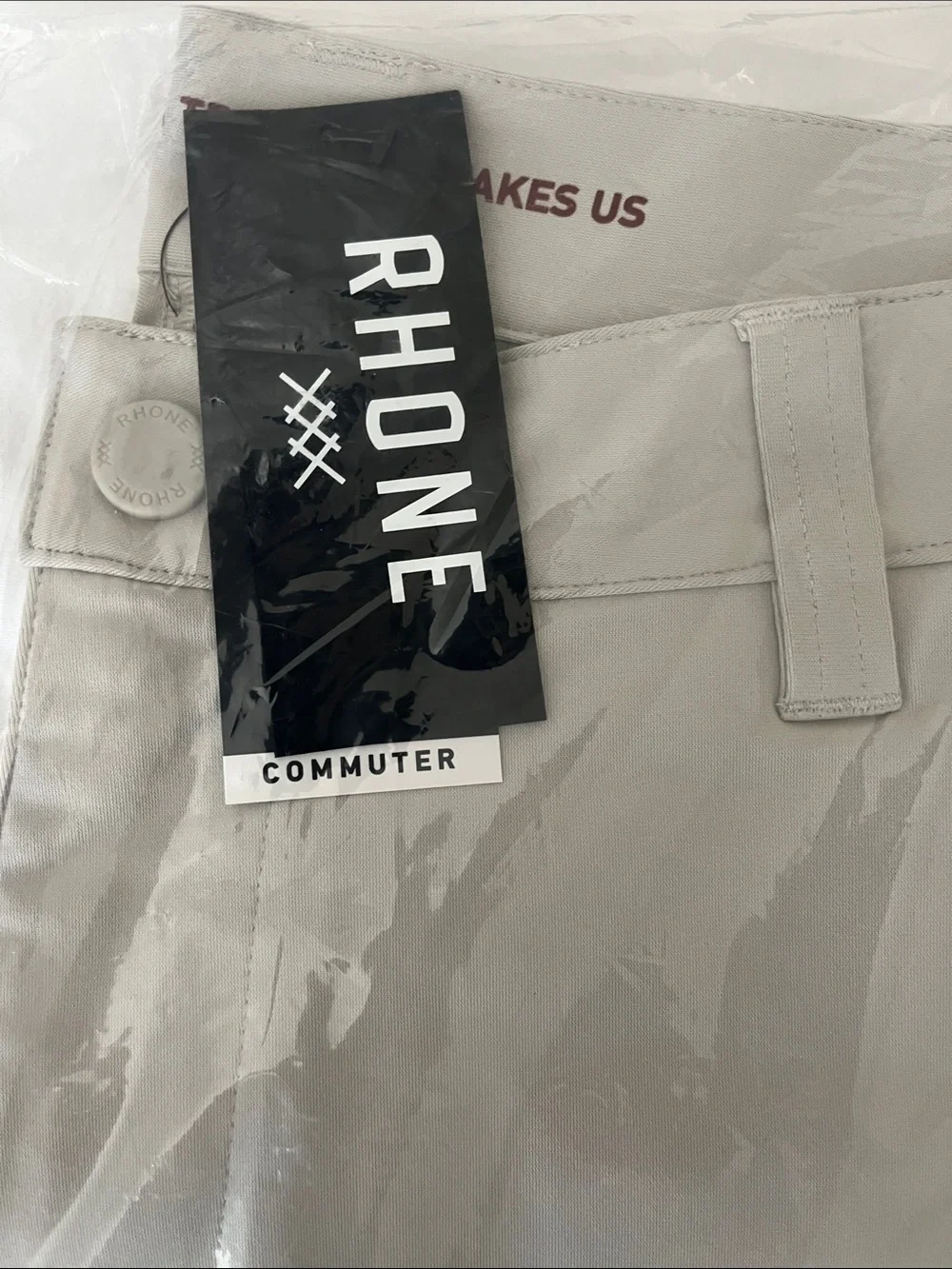 RHONE Slim Commuter Pants in Light Taupe
